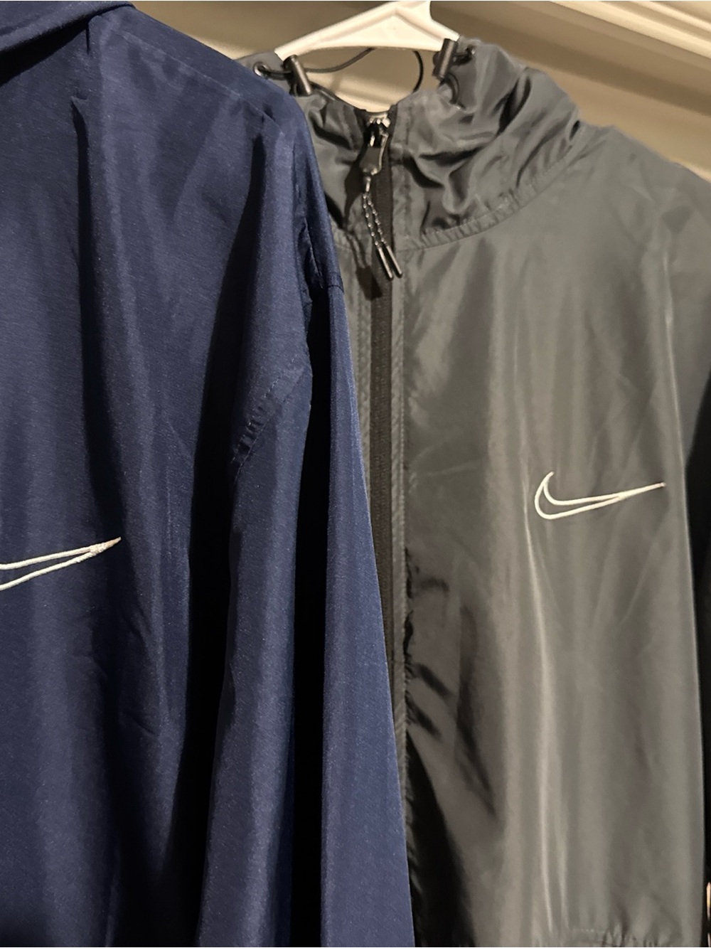 Nike Men’s Black and Navy Swoosh Windbreaker Jacket